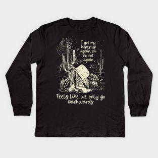 We're On The Borderline Caught Between The Tides Of Pain And Rapture Cactus Deserts Kids Long Sleeve T-Shirt